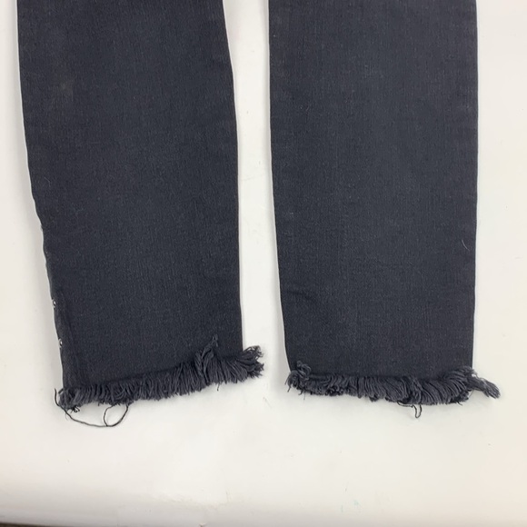 KanCan Faded Black Distressed Side Studs Raw Hem Jeans Sz 11/29 Stretch - Picture 10 of 16